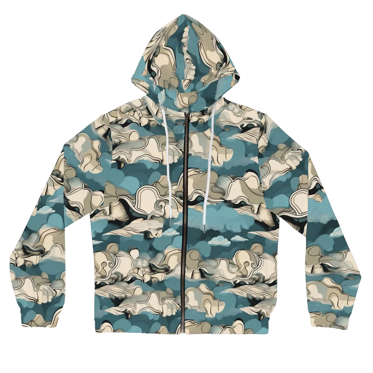 Cloudline Current on Women's Full-Zip Hoodie — Front