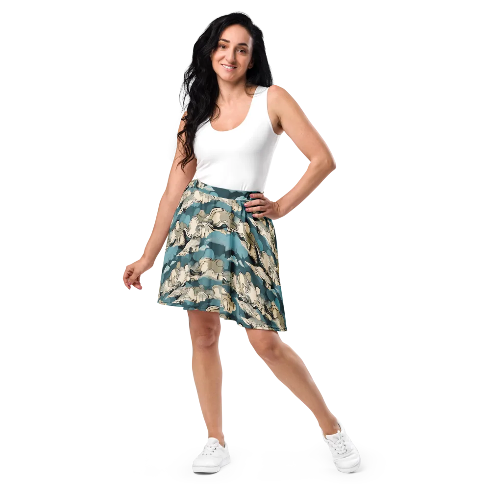Cloudline Current on Skater Skirt — Front
