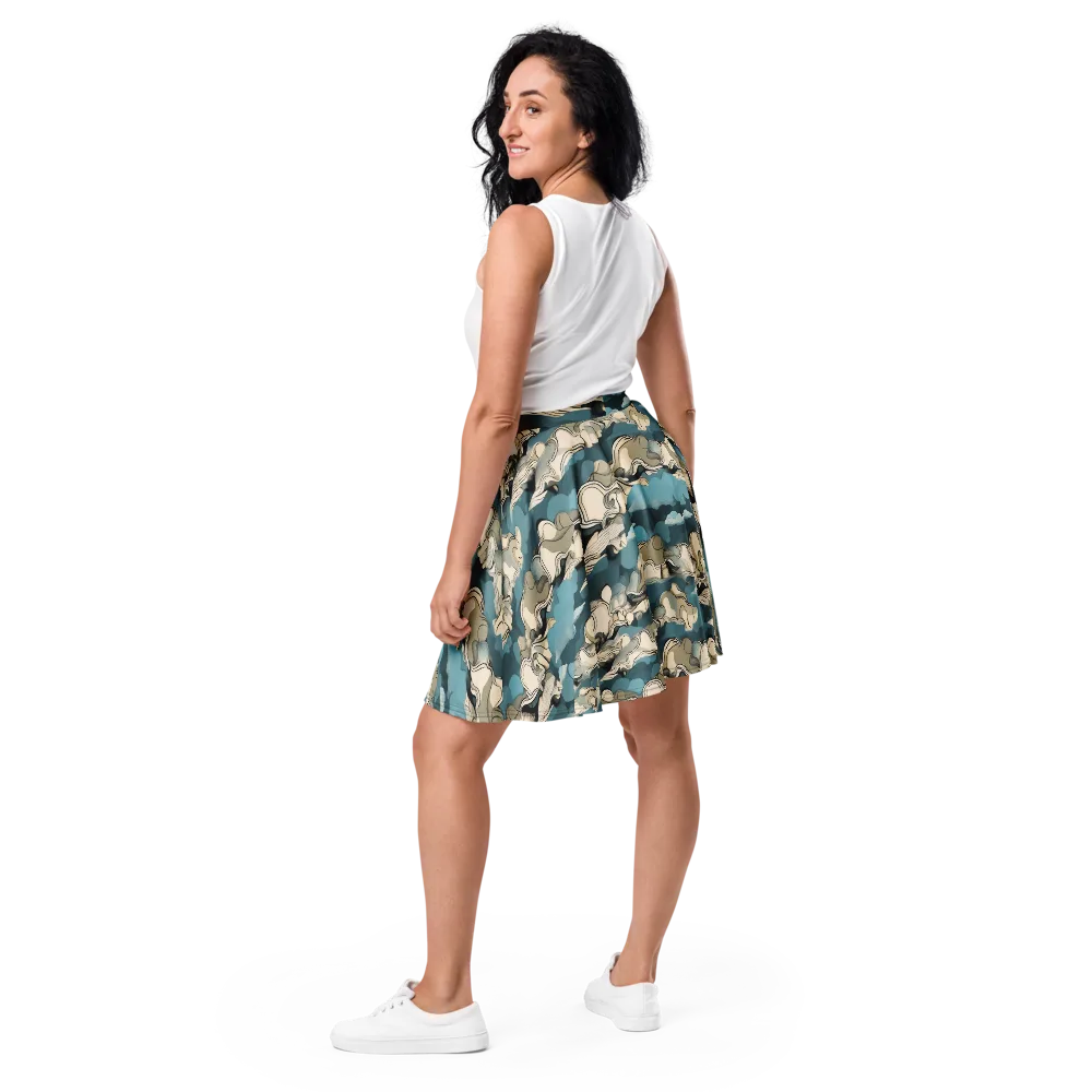 Cloudline Current on Skater Skirt — Back