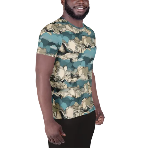 Cloudline Current on a Men's Athletic T-Shirt