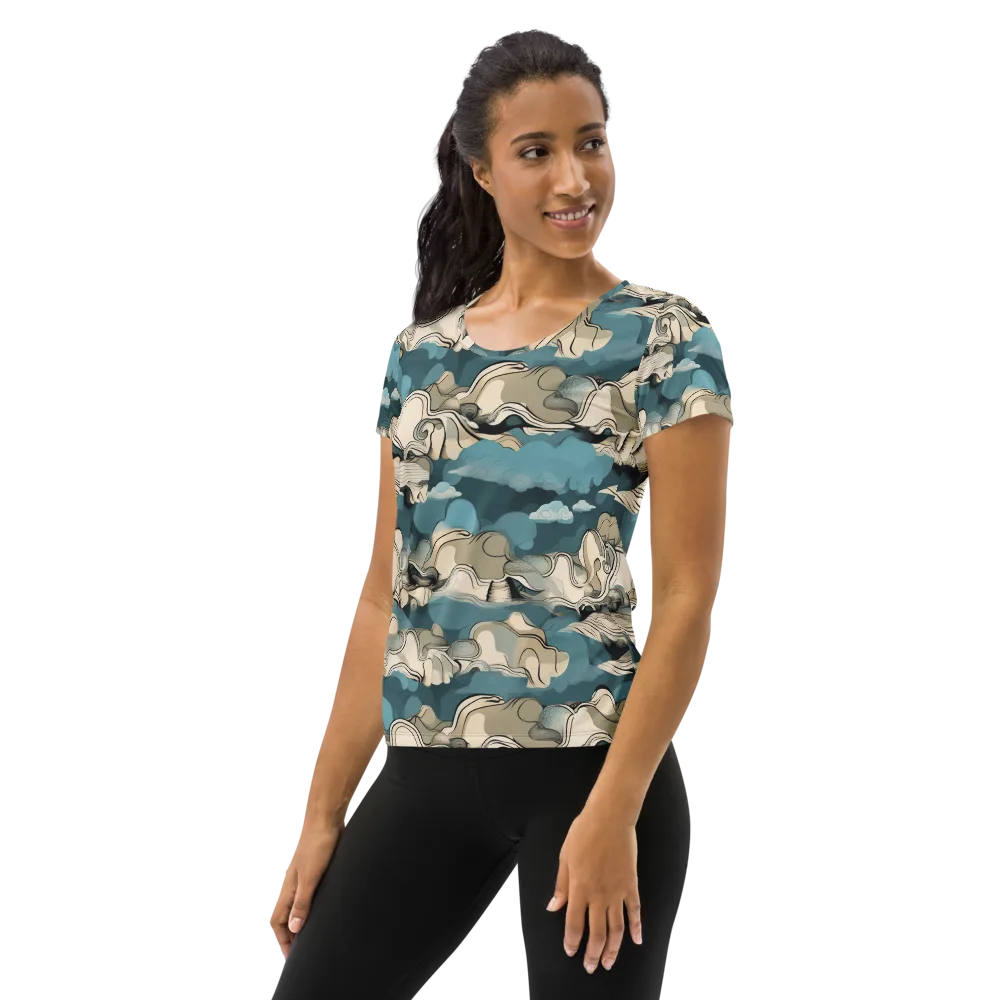Cloudline Current on Women's Athletic T-Shirt — Left