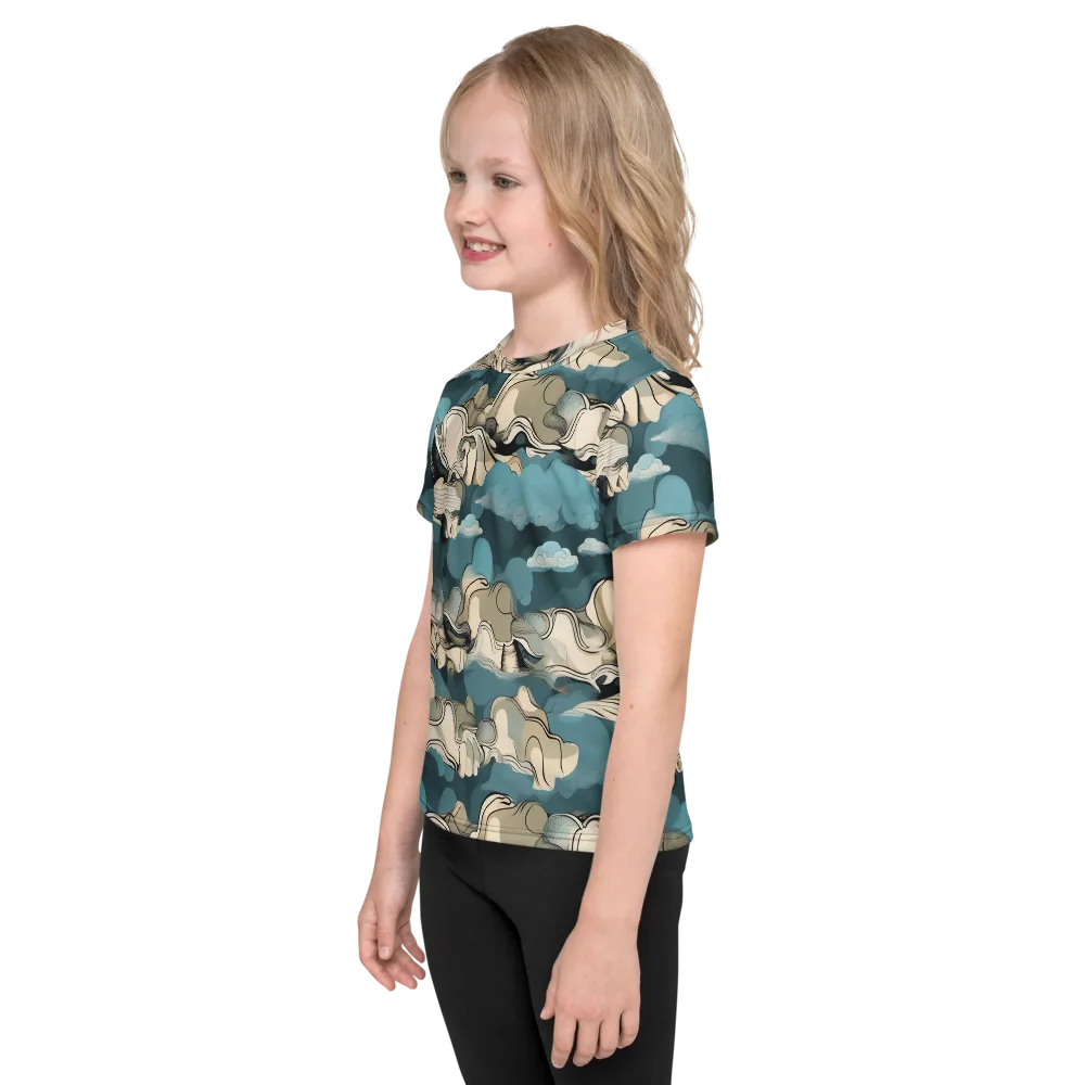 Cloudline Current on Kids Crew Neck T-Shirt — Left