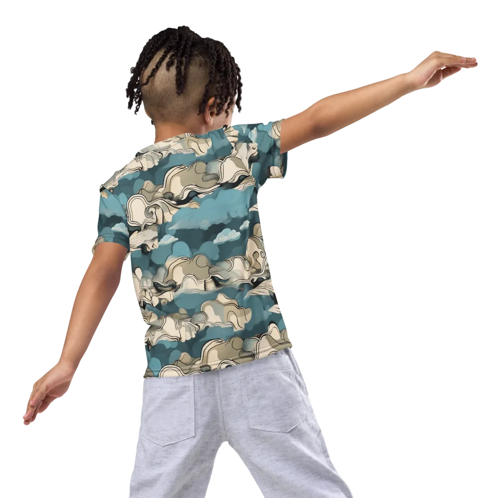 Cloudline Current on Kids Crew Neck T-Shirt — Back