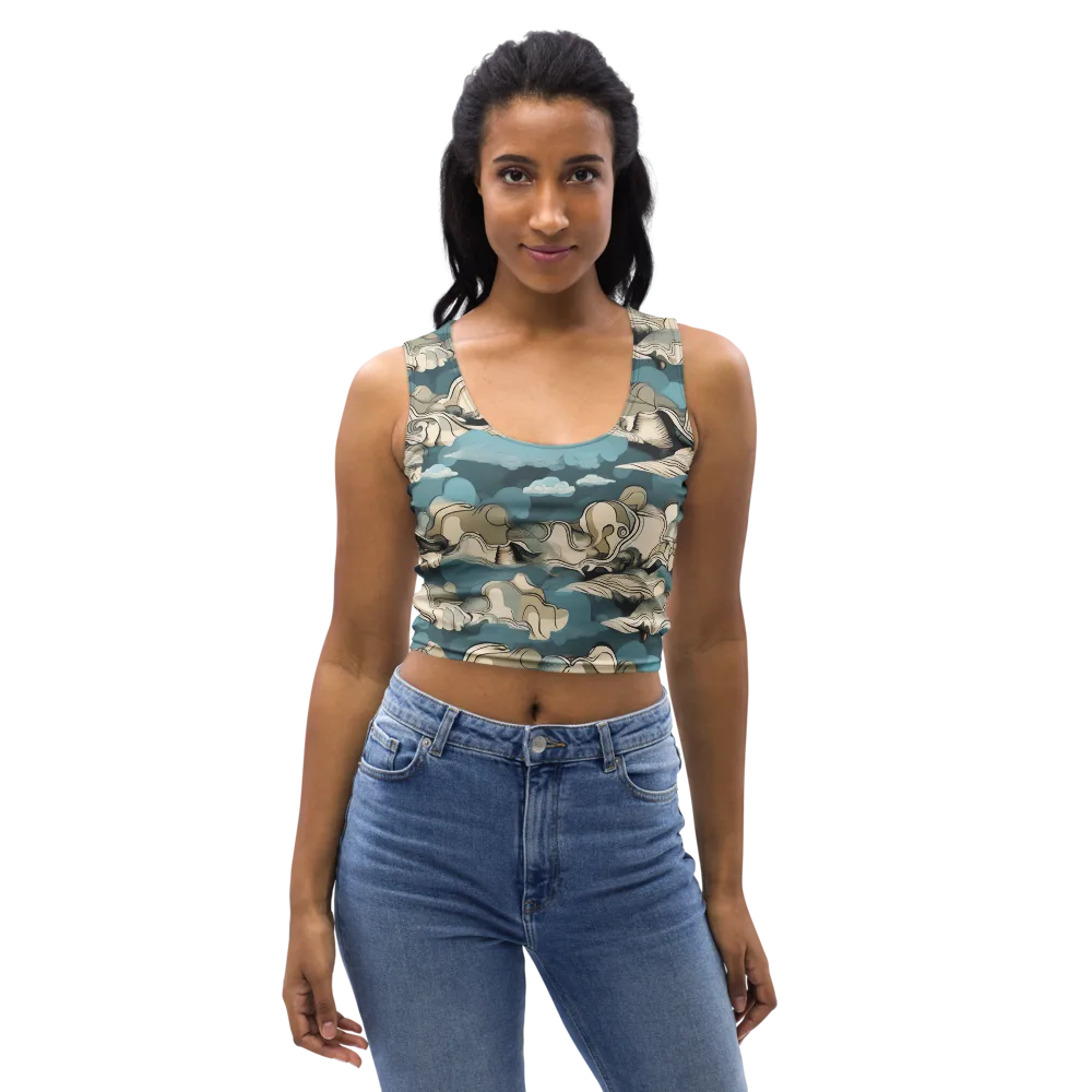 Cloudline Current on Crop Top — Front
