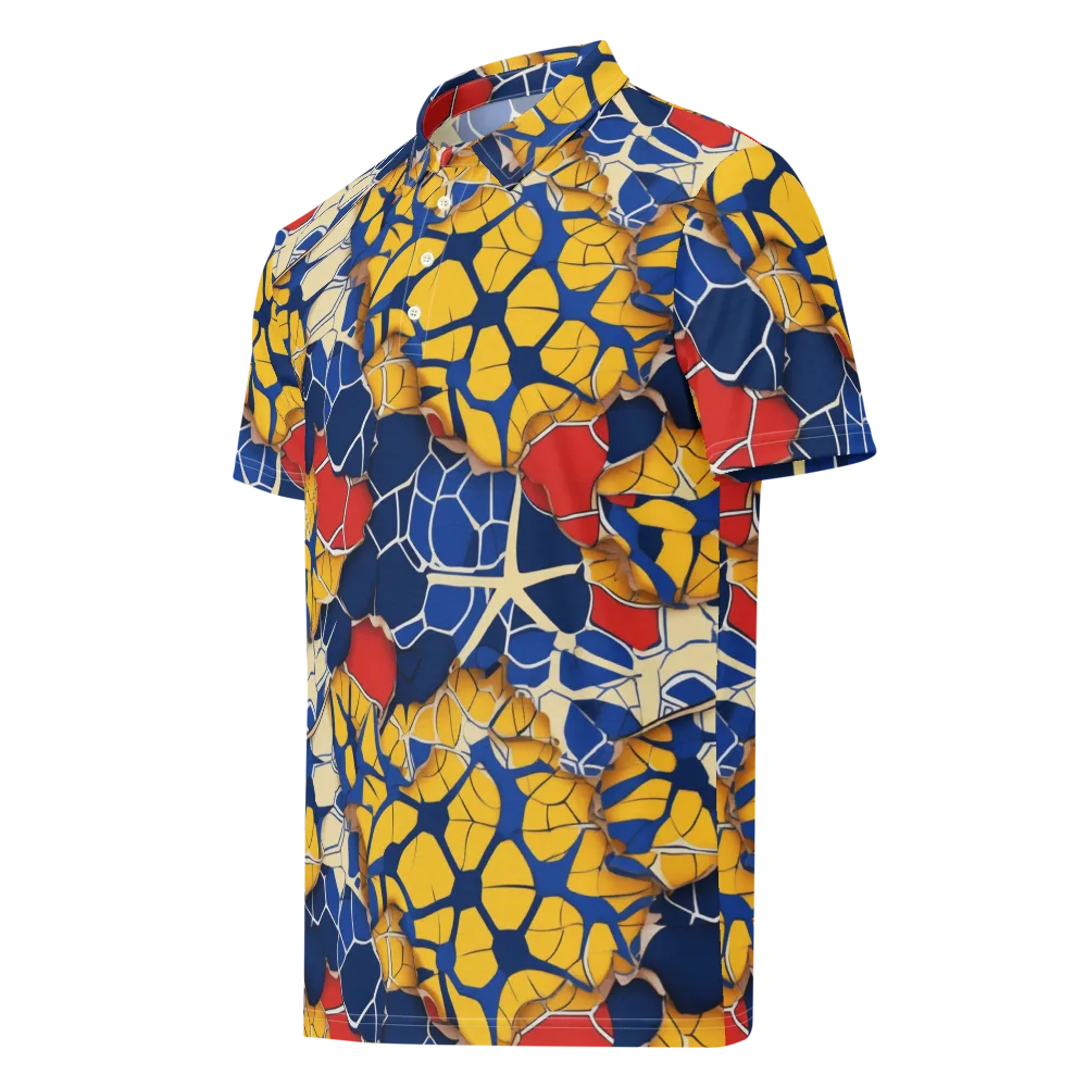 Cobalt Cellwork on Men's Slim Fit Polo Shirt — Left Front