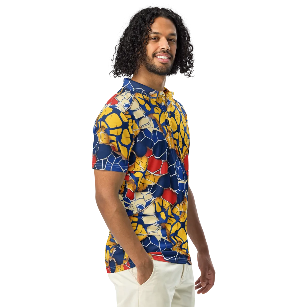 Cobalt Cellwork on Men's Slim Fit Polo Shirt — Right Front