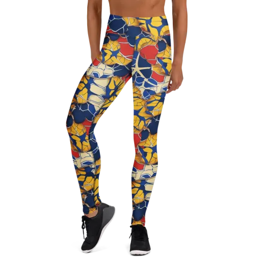 Cobalt Cellwork on a Yoga Leggings