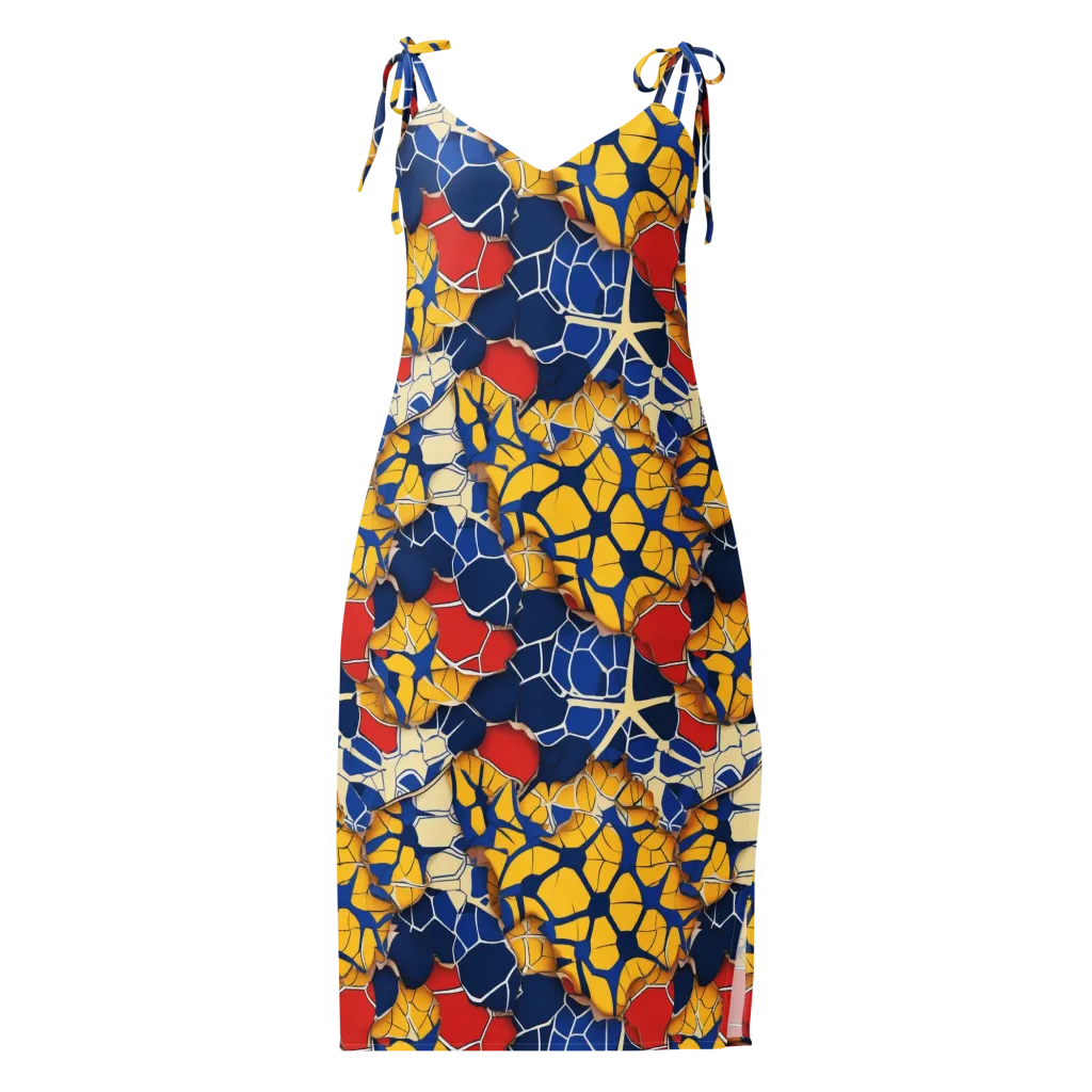 Cobalt Cellwork on Slip Dress — Front