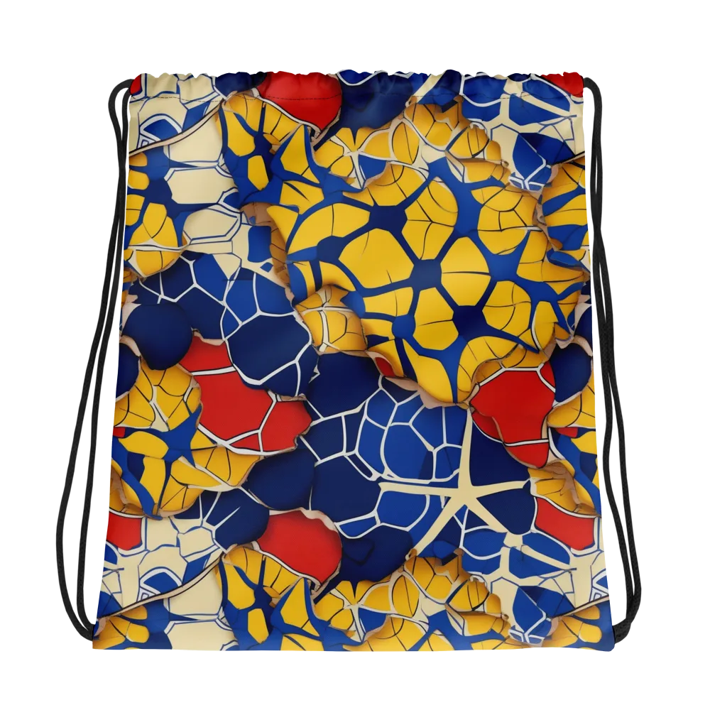 Cobalt Cellwork on Drawstring Bag — Photo
