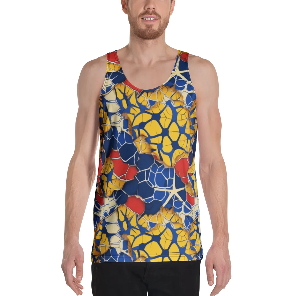Cobalt Cellwork on Men's Tank Top — Front