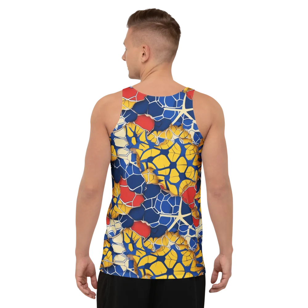 Cobalt Cellwork on Men's Tank Top — Back
