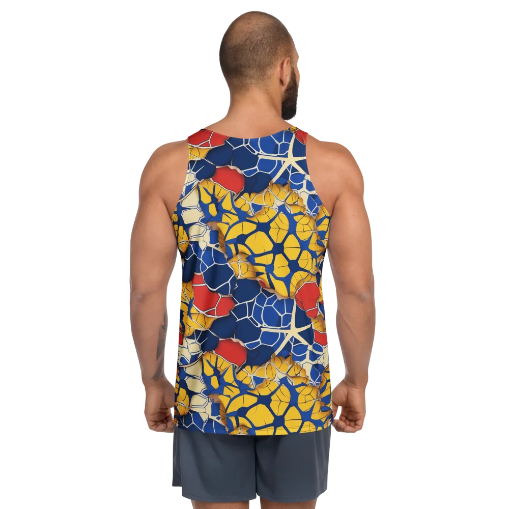 Cobalt Cellwork on Men's Tank Top — Back