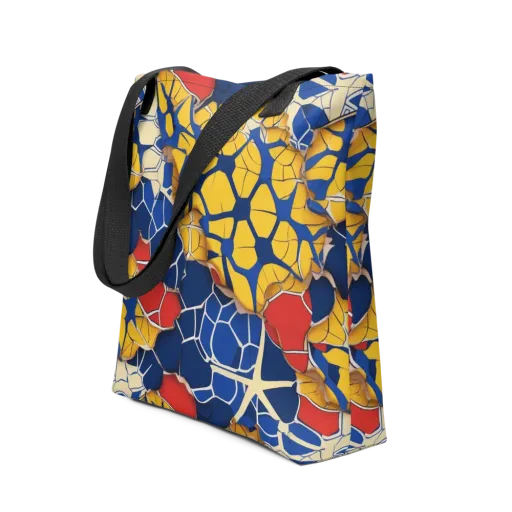Cobalt Cellwork on a Tote Bag