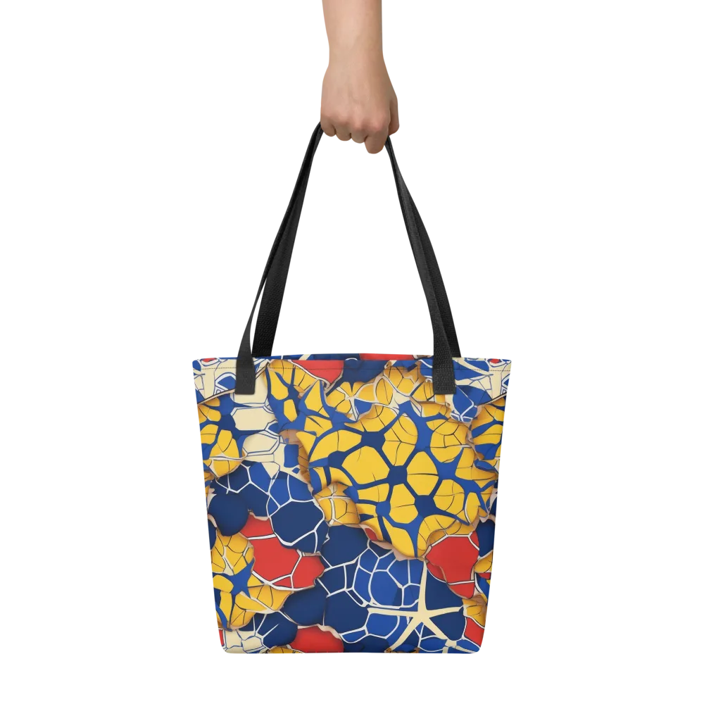 Cobalt Cellwork on Tote Bag — Front