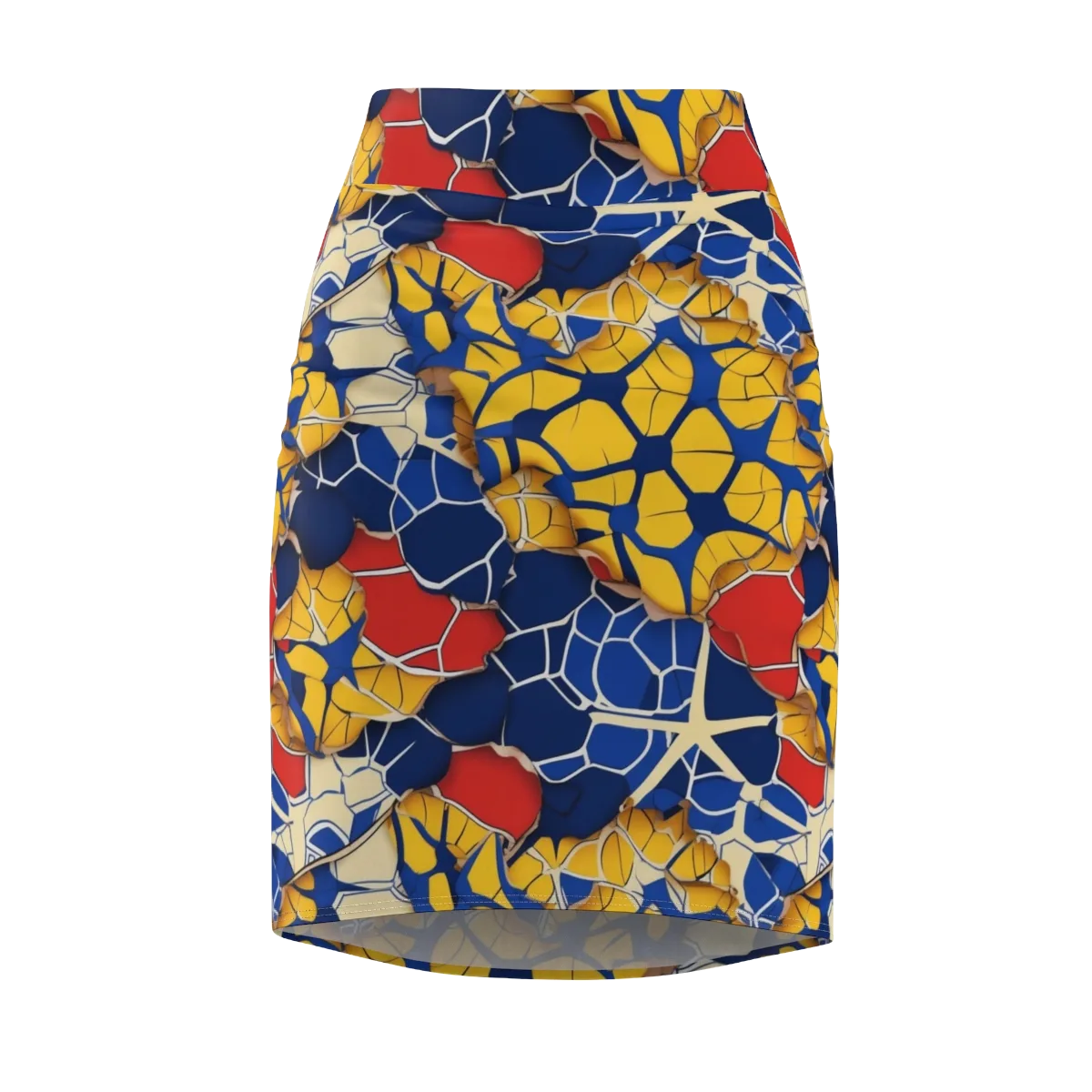 Cobalt Cellwork on Pencil Skirt — Front
