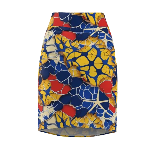 Cobalt Cellwork on a Pencil Skirt