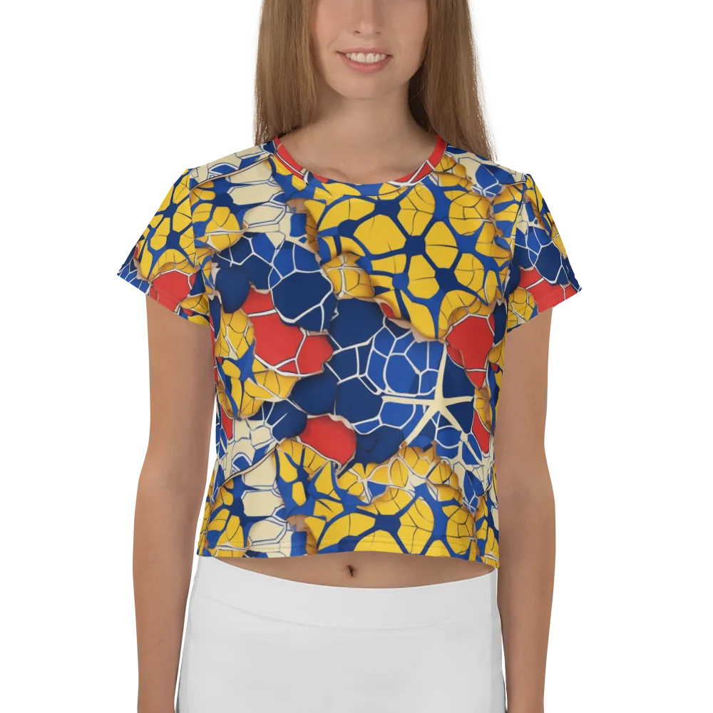 Cobalt Cellwork on Crop Tee — Front