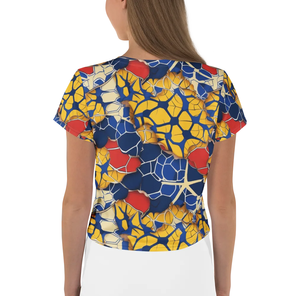 Cobalt Cellwork on Crop Tee — Back