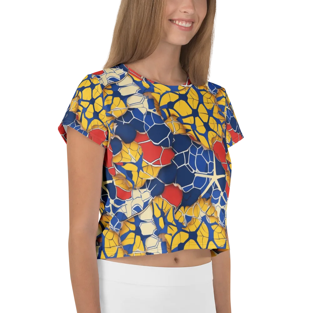 Cobalt Cellwork on Crop Tee — Right