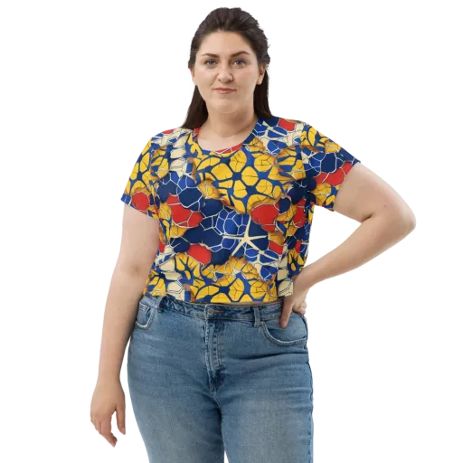 Cobalt Cellwork on a Crop Tee