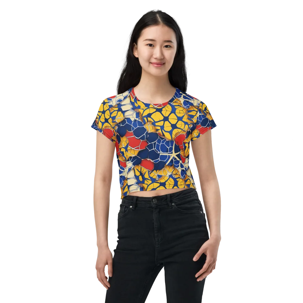 Cobalt Cellwork on Crop Tee — Front