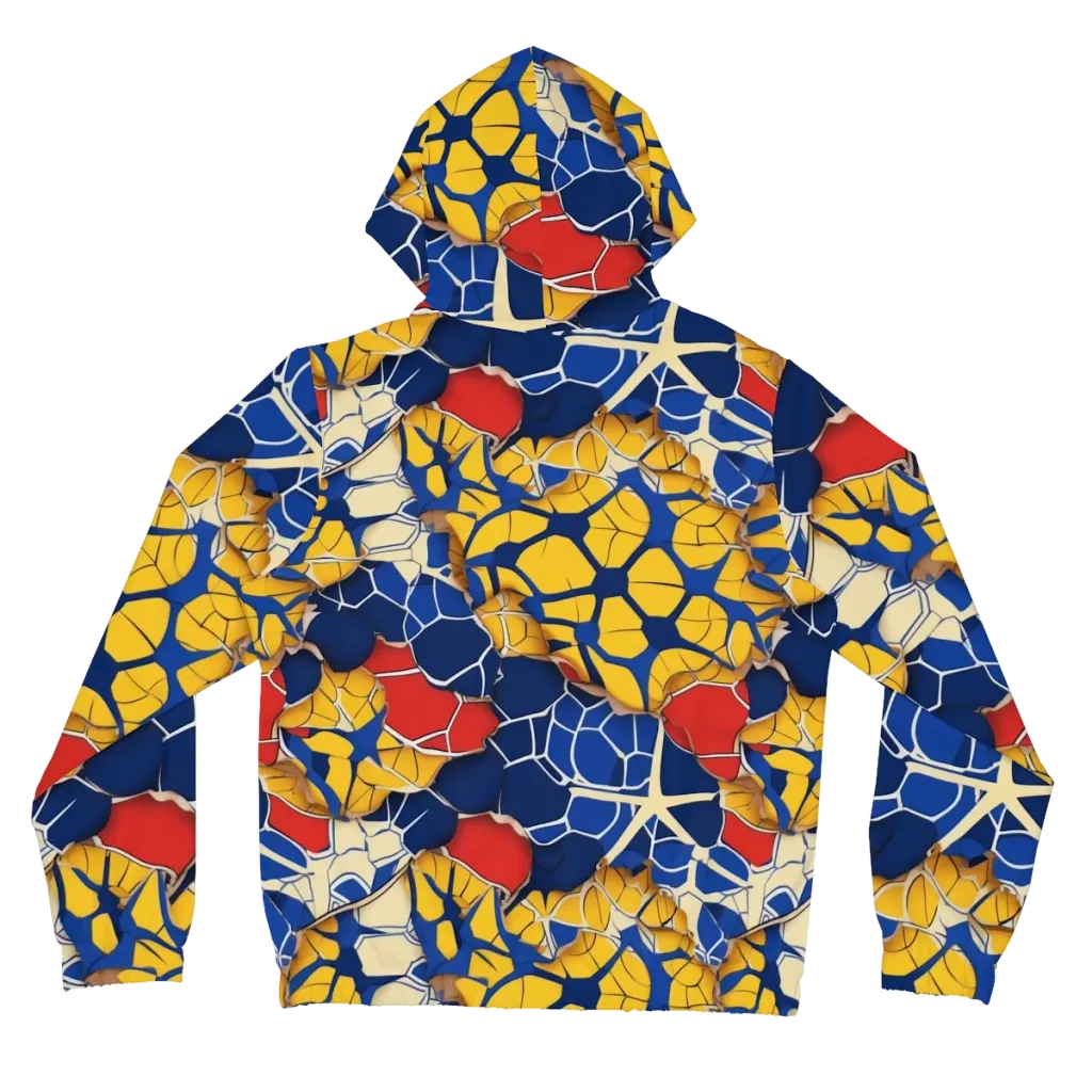Cobalt Cellwork on Women's Full-Zip Hoodie — Back