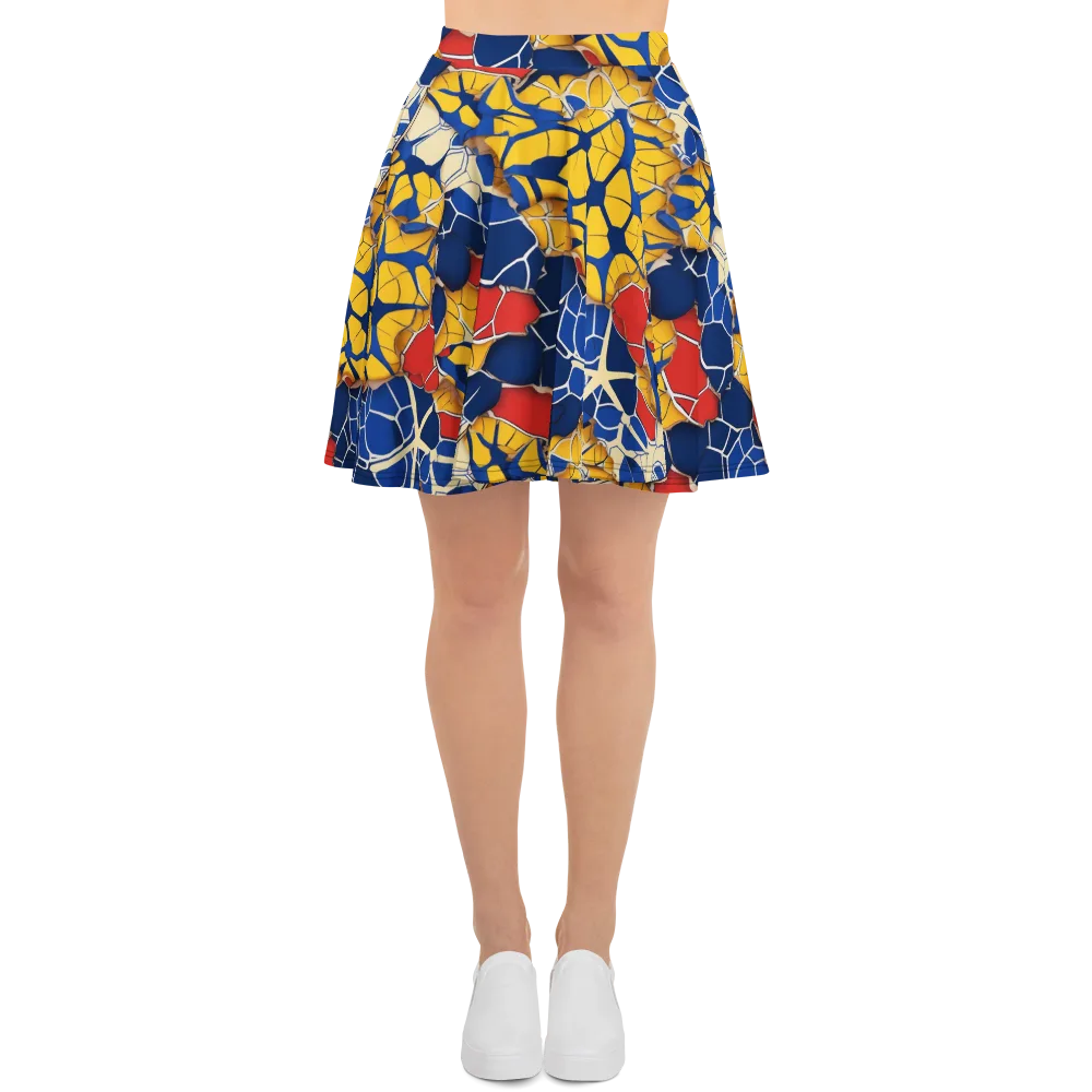 Cobalt Cellwork on Skater Skirt — Front