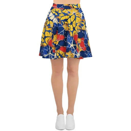 Cobalt Cellwork on a Skater Skirt