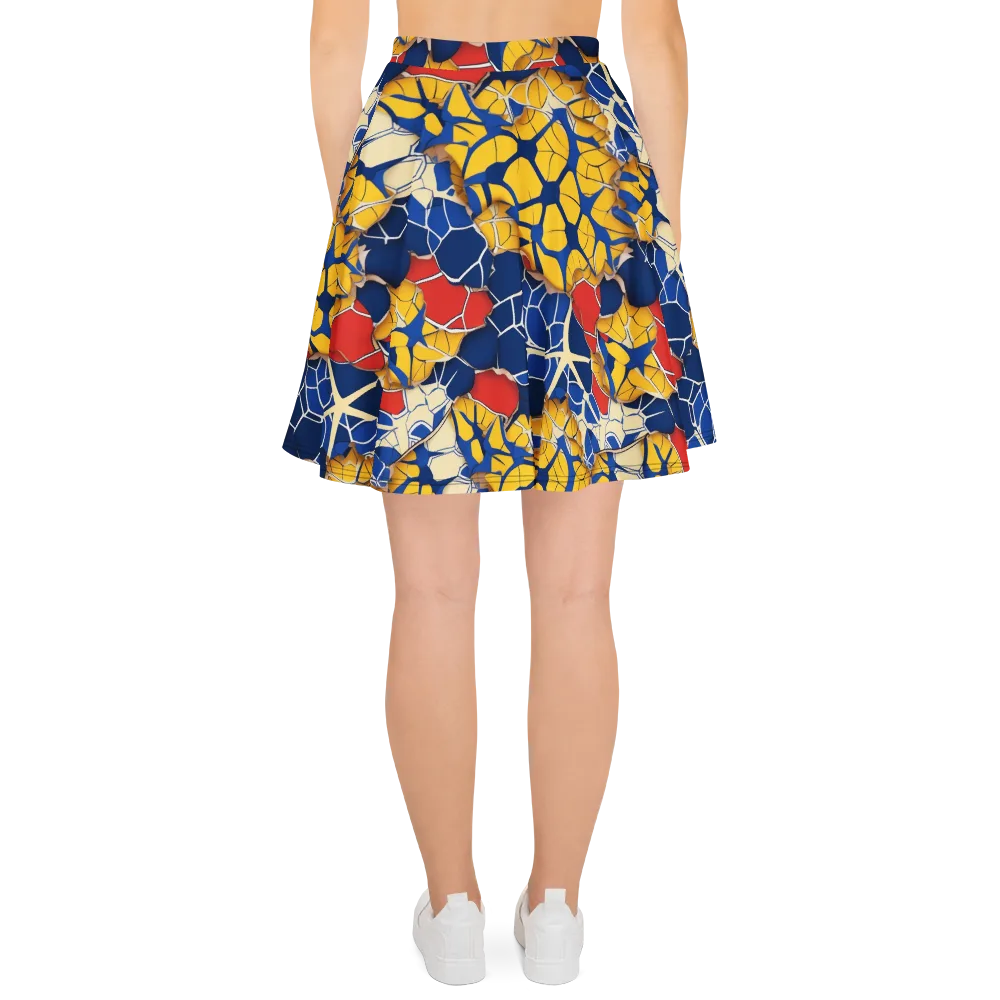 Cobalt Cellwork on Skater Skirt — Back