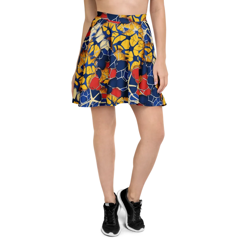Cobalt Cellwork on Skater Skirt — Front