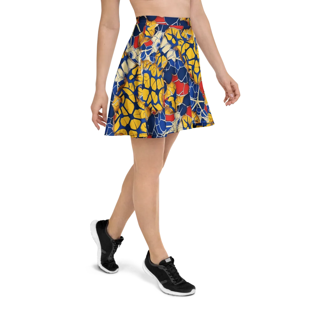 Cobalt Cellwork on Skater Skirt — Right