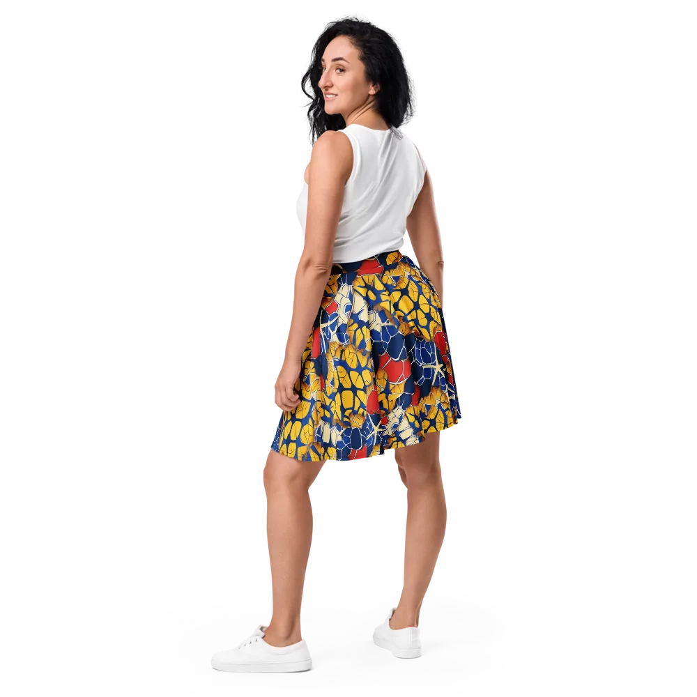 Cobalt Cellwork on Skater Skirt — Back