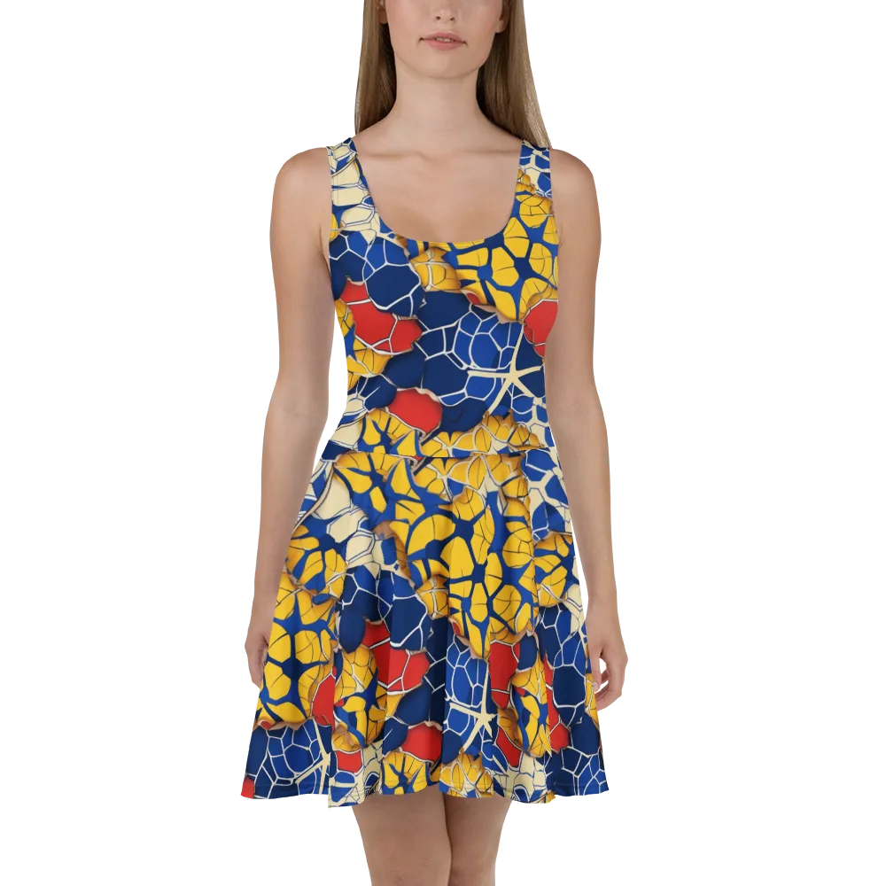 Cobalt Cellwork on Skater Dress — Front