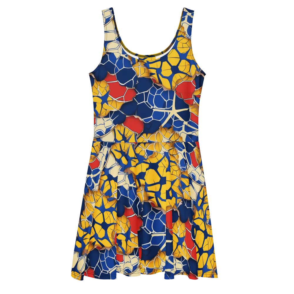 Cobalt Cellwork on Skater Dress — Front