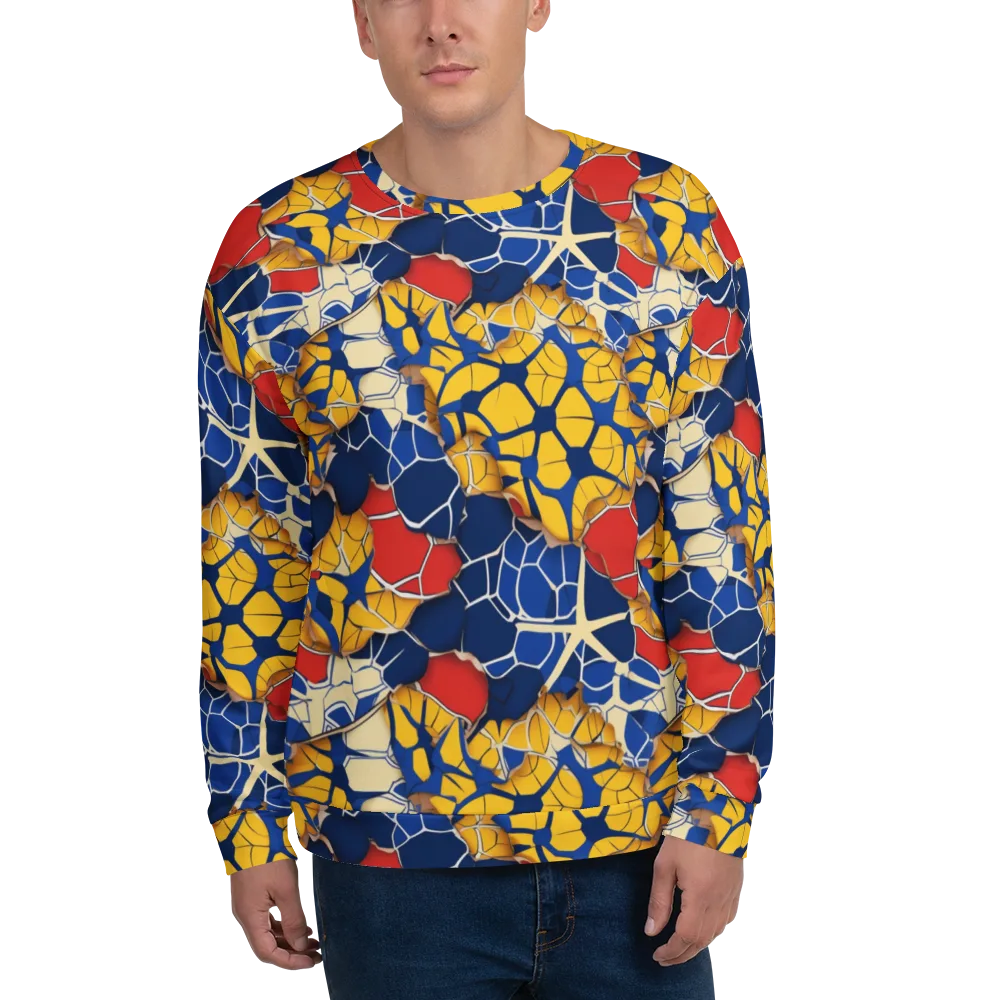 Cobalt Cellwork on Sweatshirt — Front