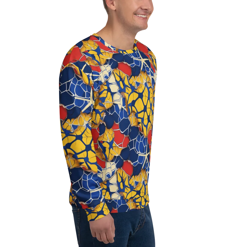 Cobalt Cellwork on Sweatshirt — Right Front