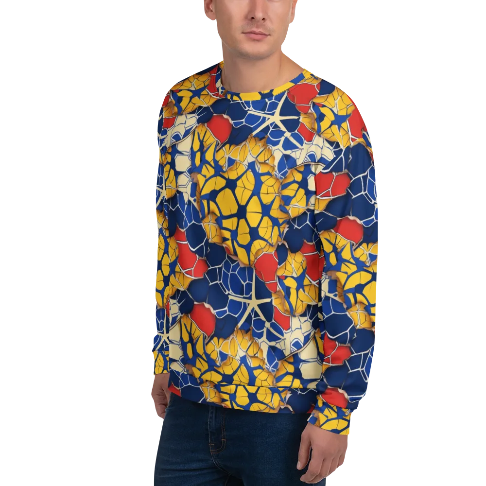 Cobalt Cellwork on Sweatshirt — Left Front