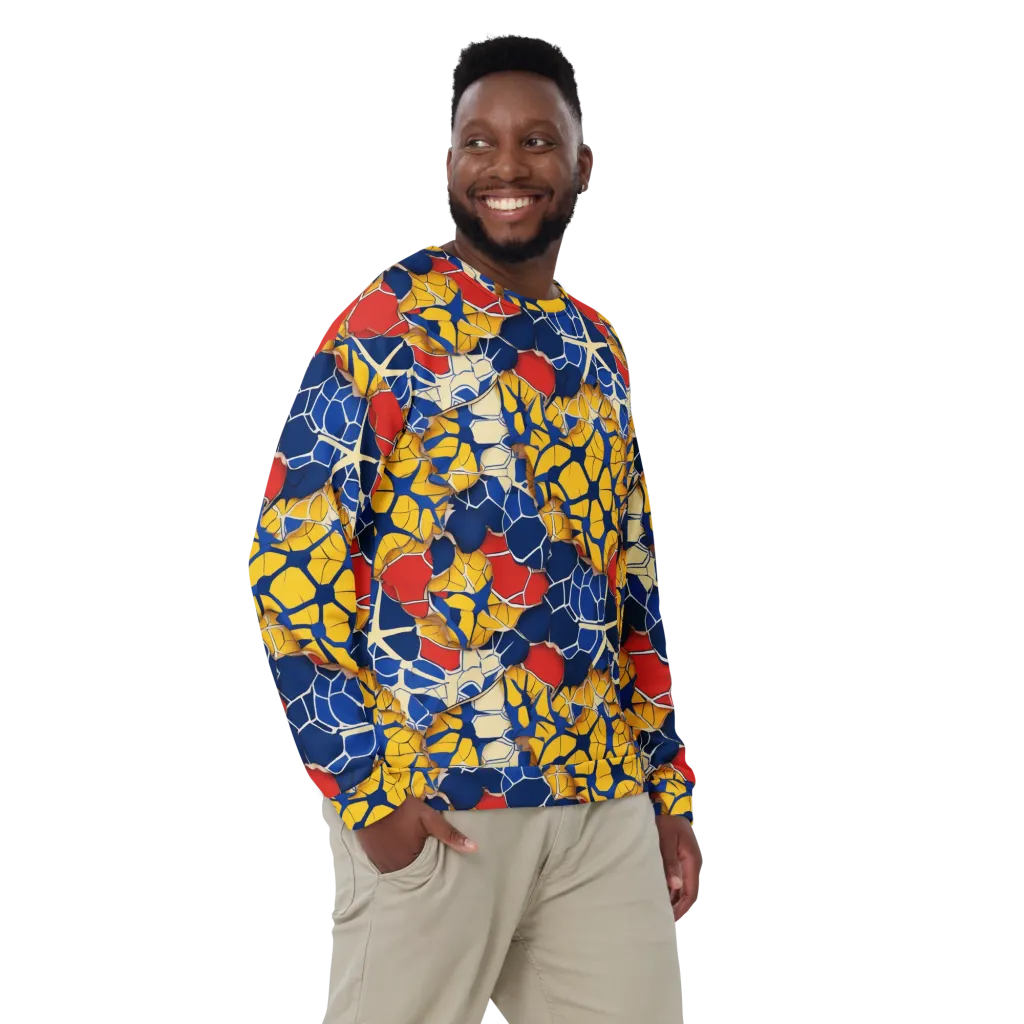 Cobalt Cellwork on Sweatshirt — Front