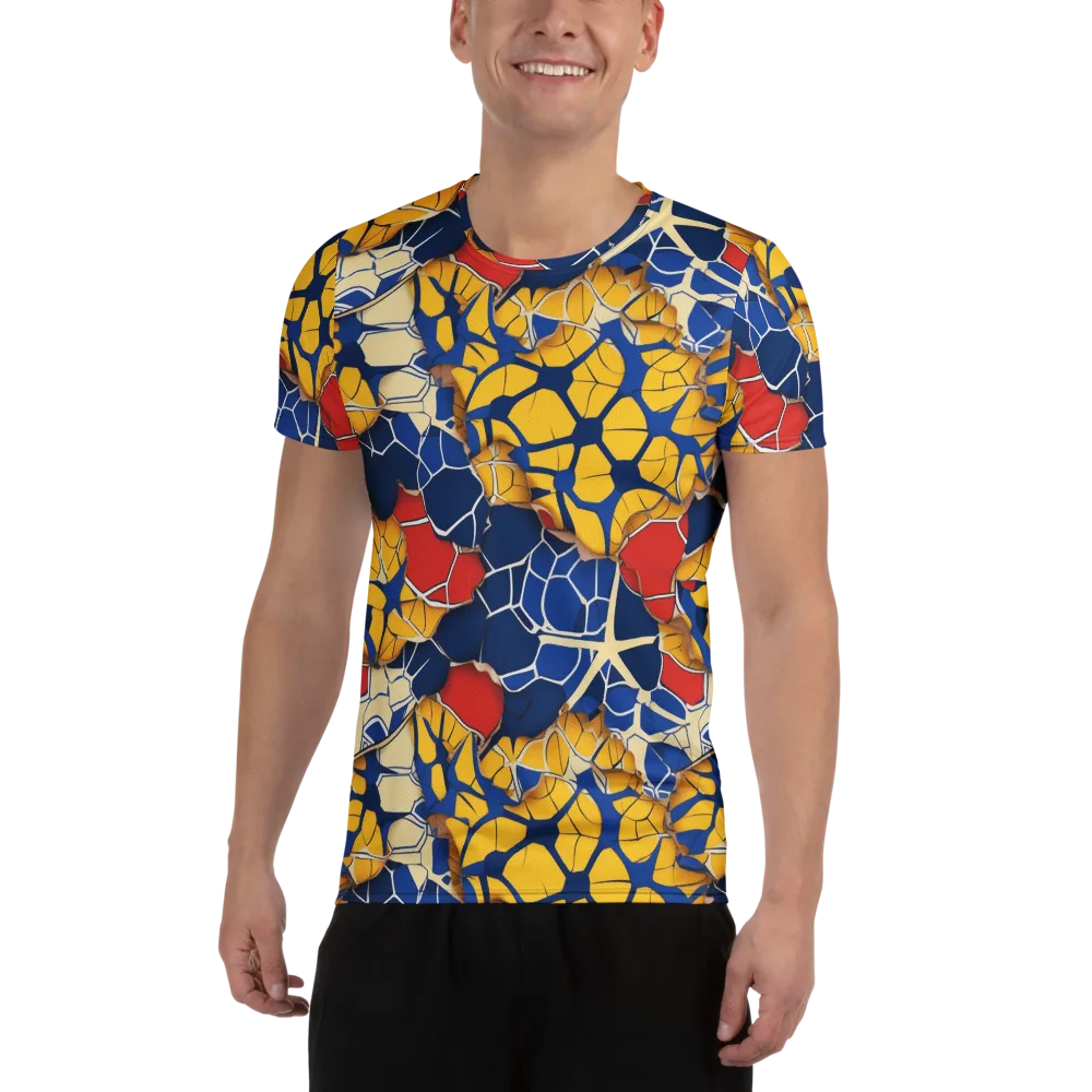 Cobalt Cellwork on Men's Athletic T-Shirt — Front