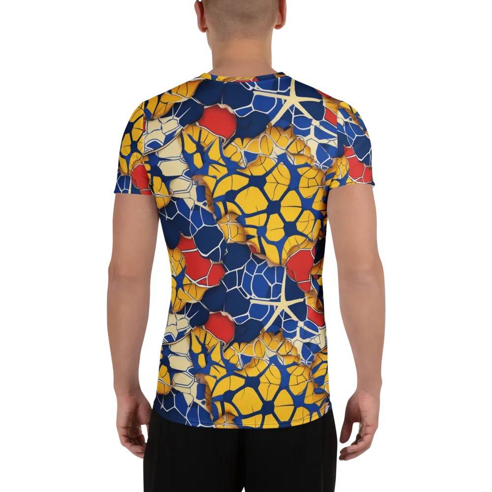 Cobalt Cellwork on Men's Athletic T-Shirt — Back