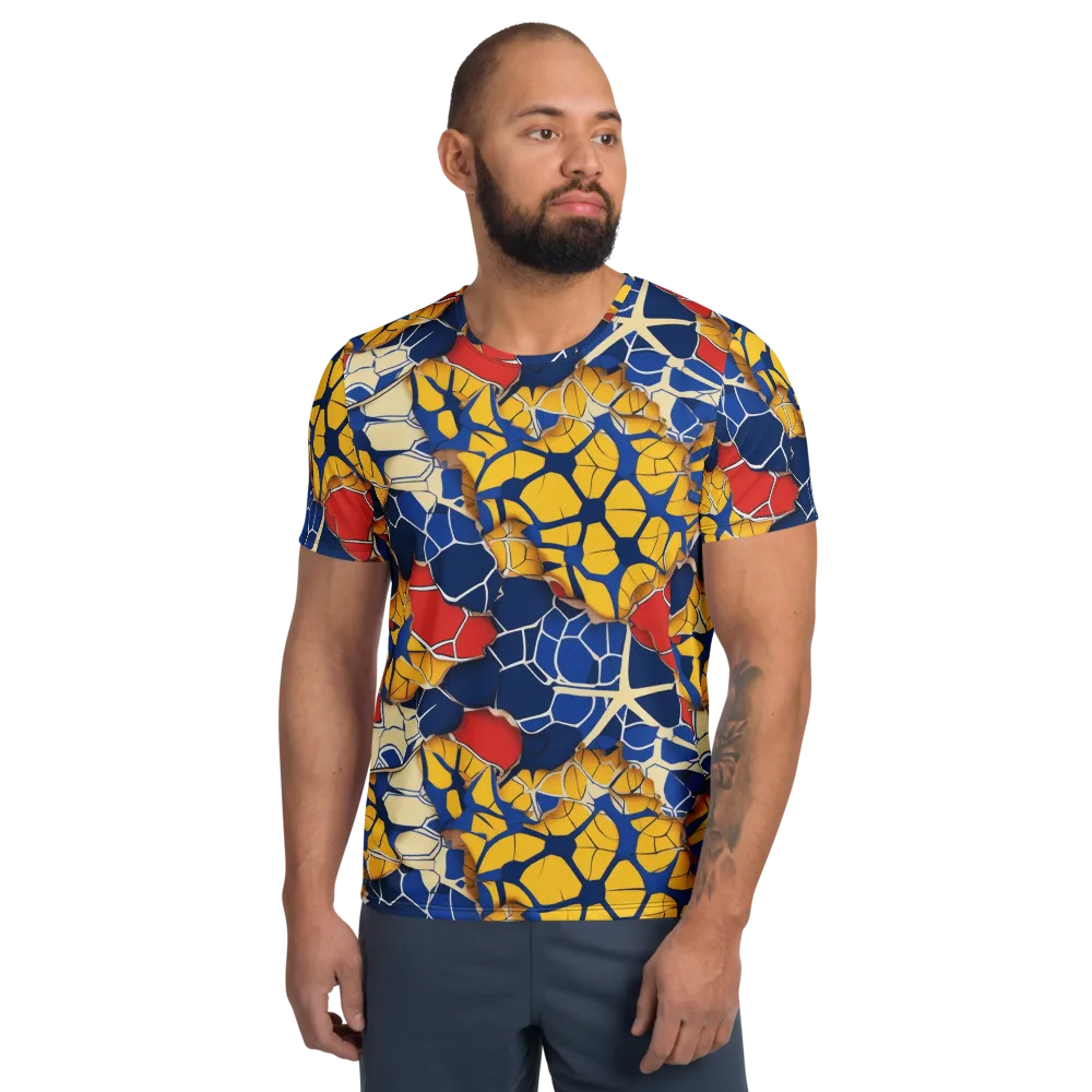 Cobalt Cellwork on Men's Athletic T-Shirt — Front