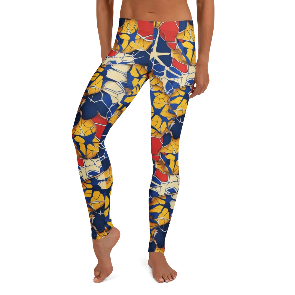 Cobalt Cellwork on Leggings — Front