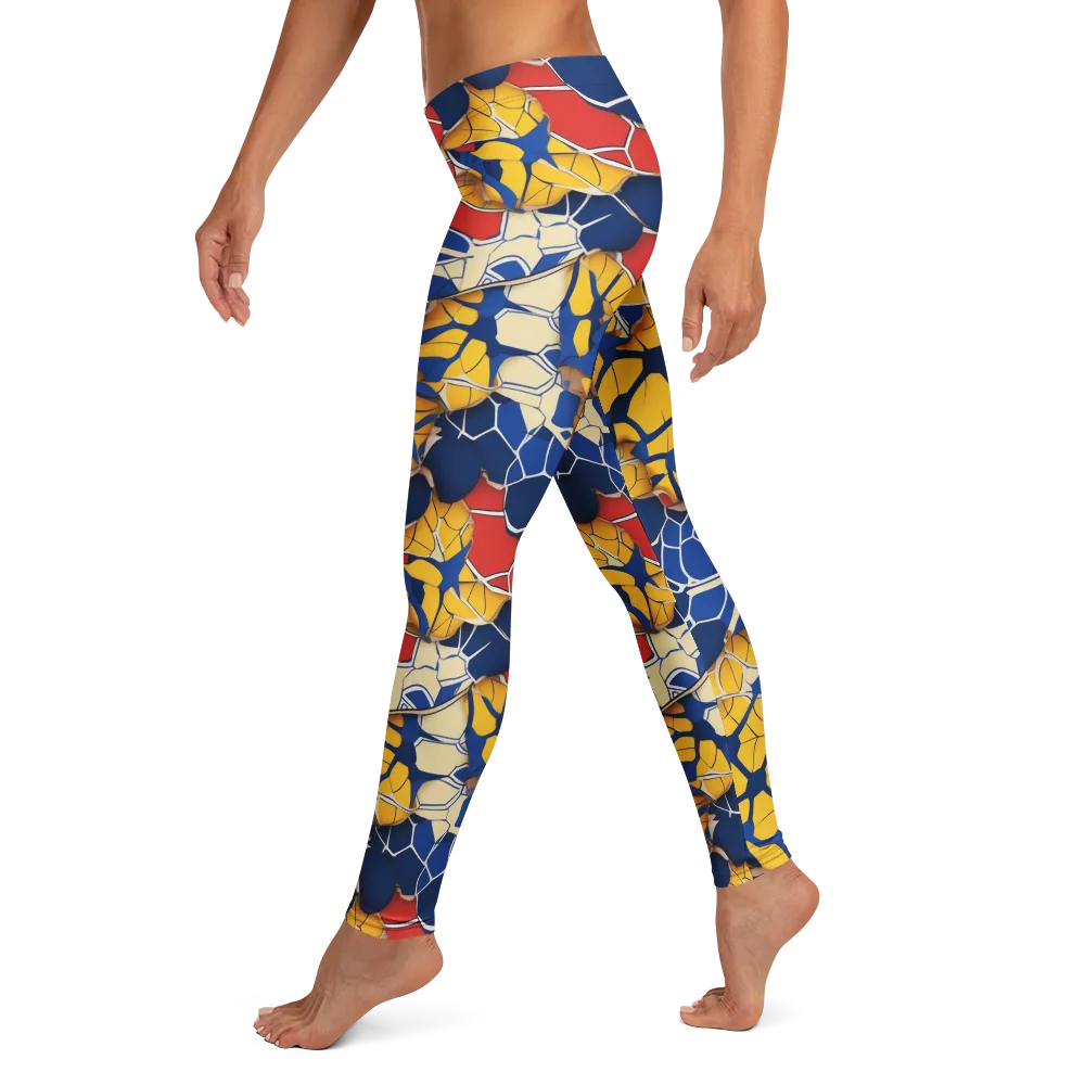 Cobalt Cellwork on Leggings — Left