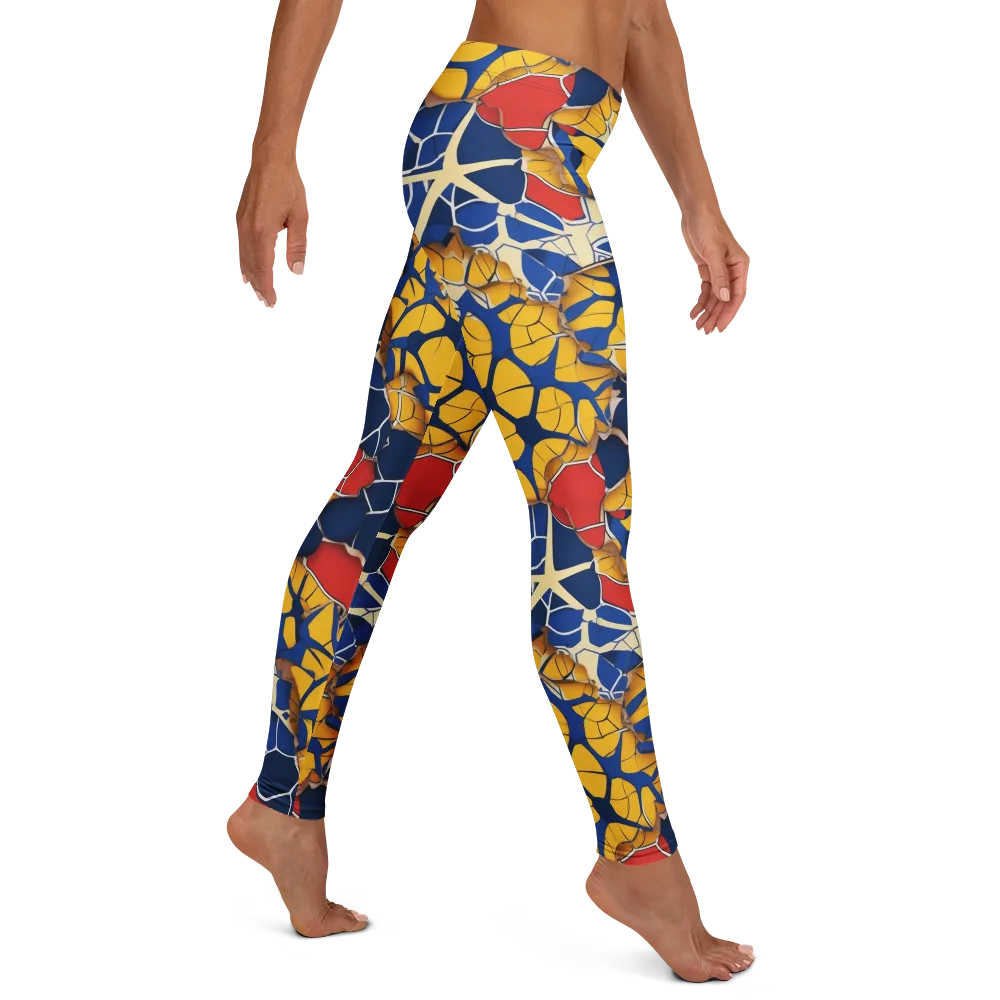 Cobalt Cellwork on Leggings — Right
