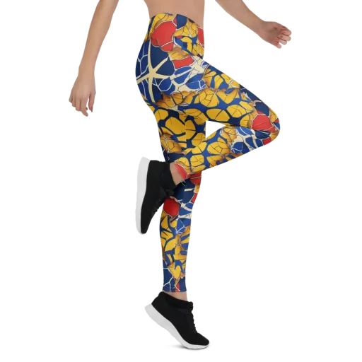 Cobalt Cellwork on a Leggings