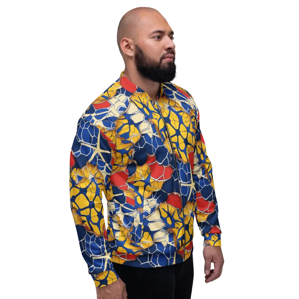 Cobalt Cellwork on Bomber Jacket — Right