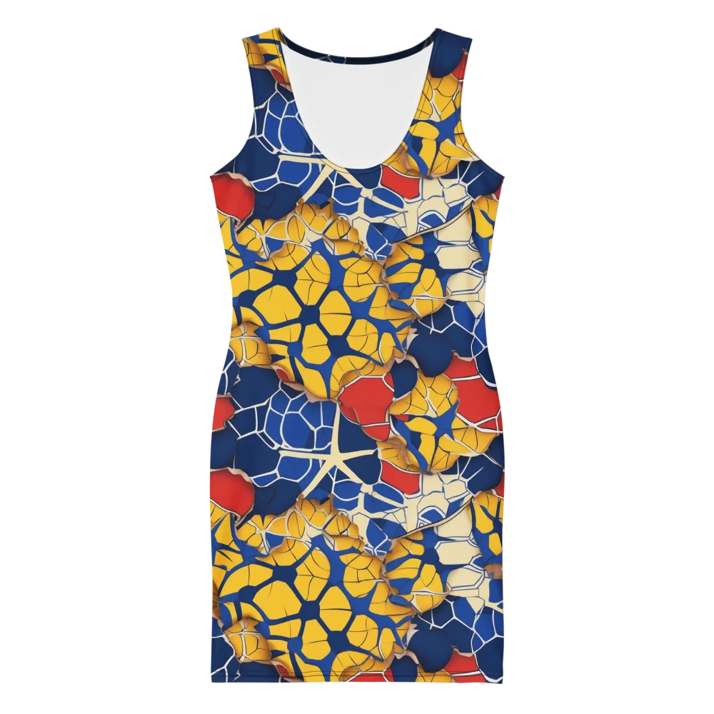 Cobalt Cellwork on Bodycon Dress — Front
