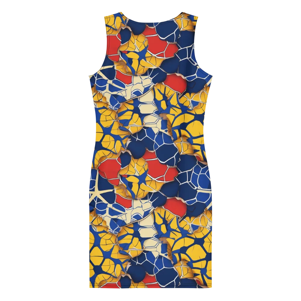 Cobalt Cellwork on Bodycon Dress — Back