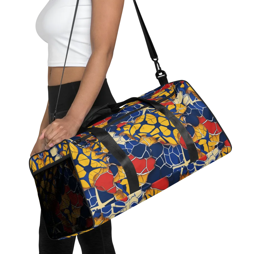 Cobalt Cellwork on Duffle Bag — Front