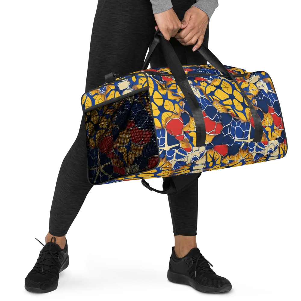 Cobalt Cellwork on Duffle Bag — Right Front
